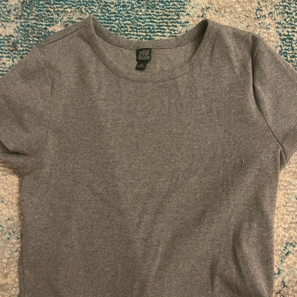 Wild Fable Gray Ribbed T-Shirt